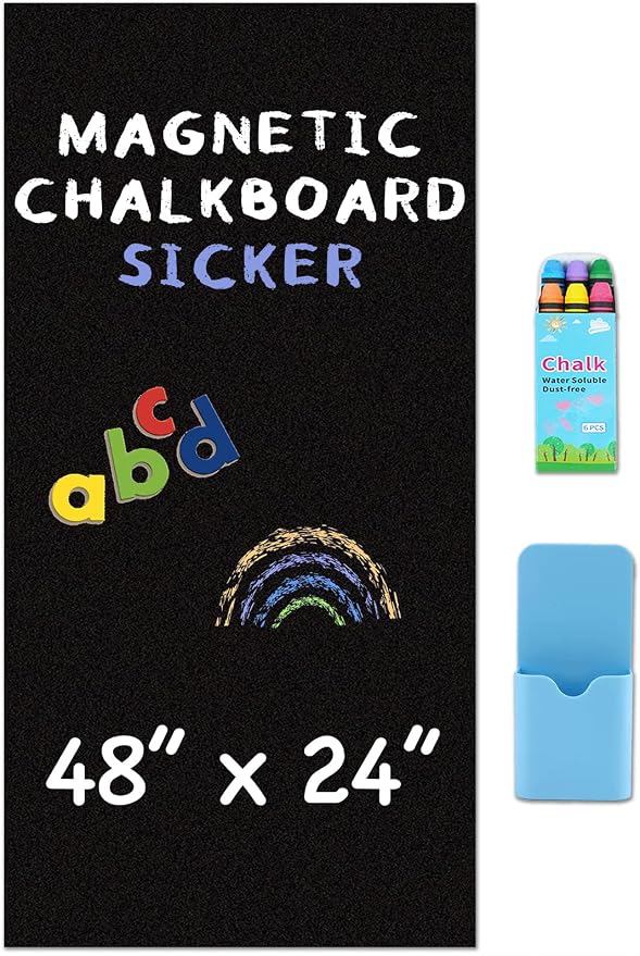 Magnetic Chalkboard Wallpaper Peel and Stick 48" x 24", Self-Adhesive by HeatPomelo
