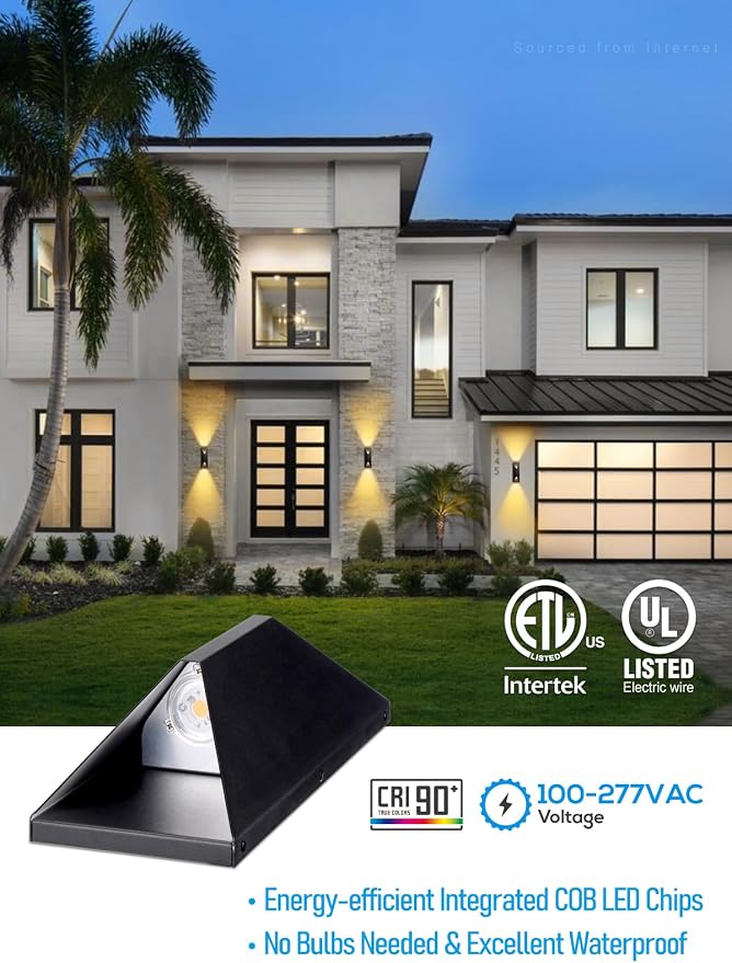 LEONLITE Dimmable LED Up Down Wall Light, CRI 90+, IP65 Waterproof, 10%-100% - Image 6