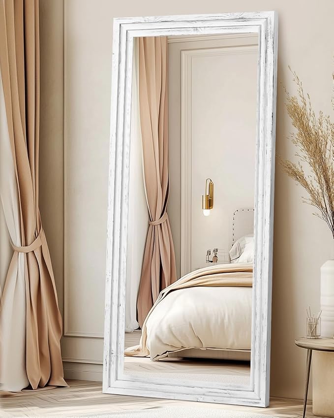 Full Length Mirror 71"x30" Solid Wood Frame Floor Large Mirror - Image 7