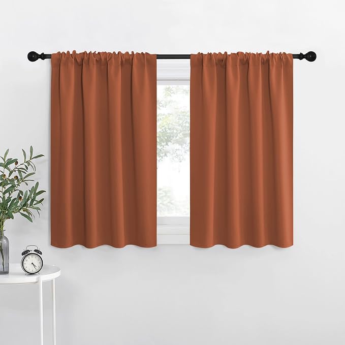NICETOWN RV Blackout Curtains for Camper Windows, Burnt Orange, Short Blackout by NICETOWN