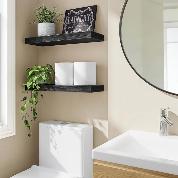 Fixwal Floating Shelves for Wall, 15.7" Wood Wall Mounted Shelves for Living - Image 2