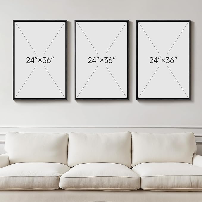 Large Framed Black and Beige Neutral Abstract Wall Art - Image 3