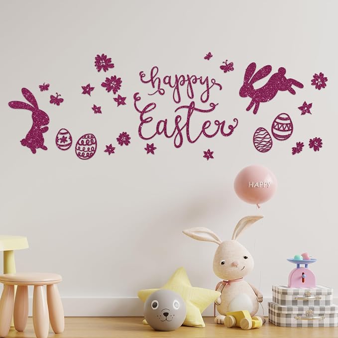 CRE8TIVE Deep Pink Glitter Wallpaper Border Peel and Stick Wall Border Stickers - Image 7