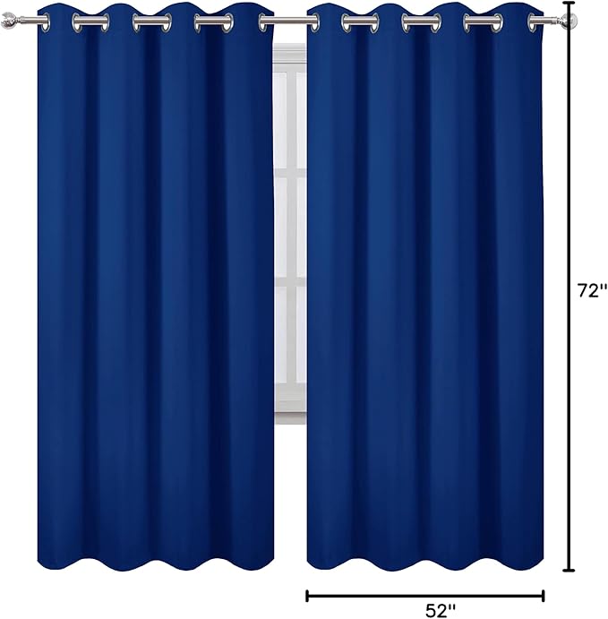 LEMOMO Blackout Curtains 52 x 72 inch/Royal Blue Curtains Set of 2 - Image 9