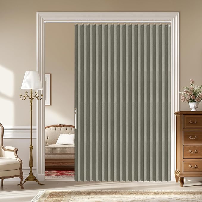 AJAZZ 100% Blackout Accordion Doors Interior Closet Curtain Doorway Curtains by AJAZZ