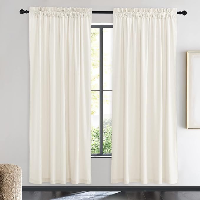 NICETOWN Luxury Velvet Curtains 72 inches, Sound Reducing Heavy Matt Solid Rod by NICETOWN