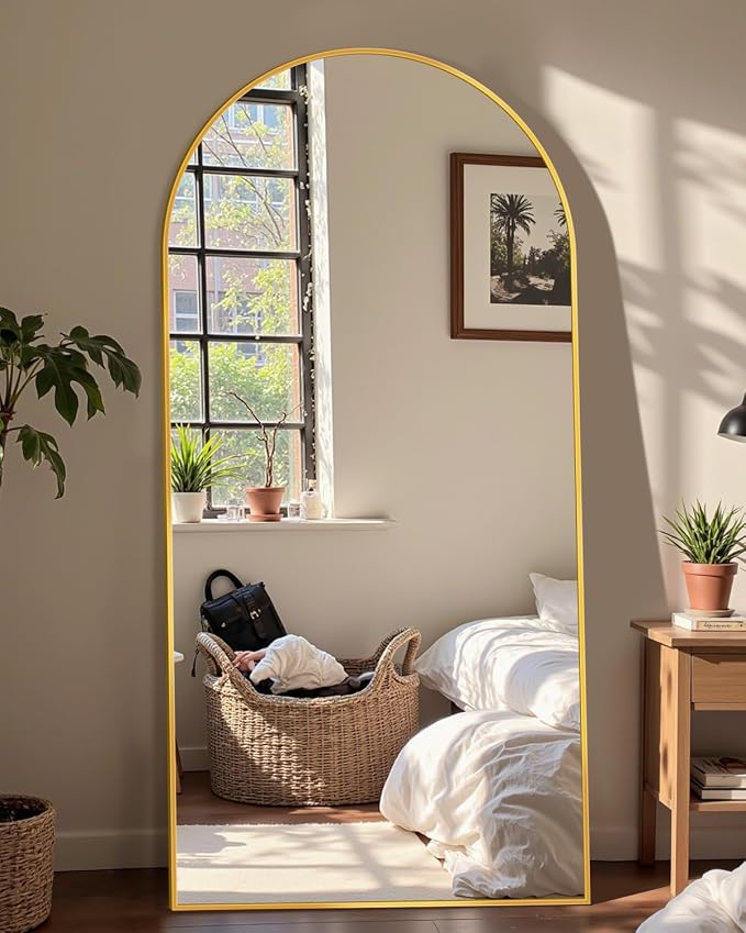 69"x28" Full Length Mirror, Arched Full Body Mirror, Standing Hanging or - Image 2