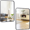 ZenStyle 2 Packs Black Metal Framed Rectangular Wall Mirror 22" x 30" Bathroom by ZenStyle