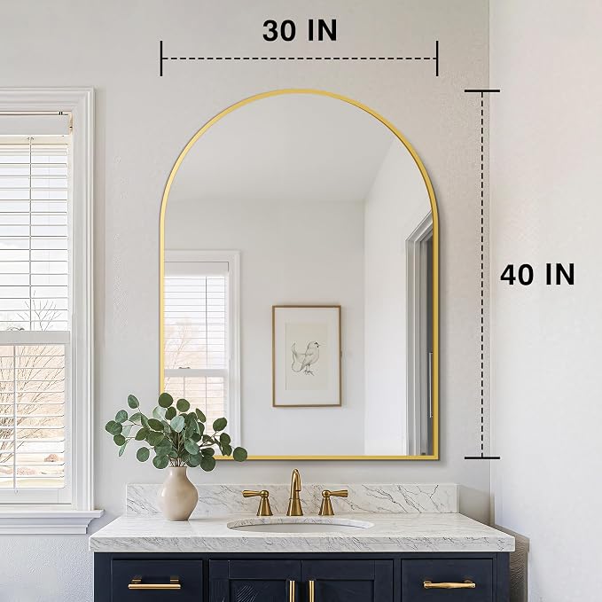 FICTOR Bathroom Mirror for Wall, Arched Vanity Bathroom Mirror for Over Sink - Image 2