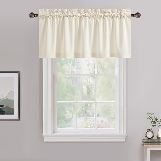 NICETOWN Ivory White Velvet Valance Curtain - Image 2