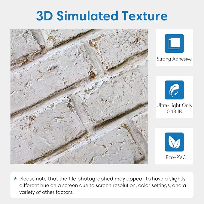 COMSTICKC 3D Faux Brick Wall Panels Peel and Stick, Small Size Self Adhesive - Image 5