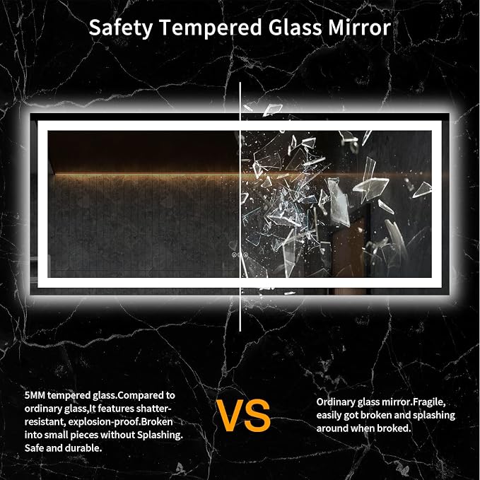 LOAAO 60X28 LED Bathroom Mirror - Image 8