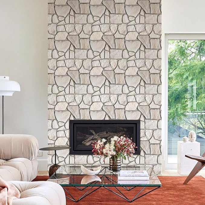 COMSTICKC 3D Faux Stone Wall Sticker Peel and Stick Wall Panels, Not Real Stone - Image 7