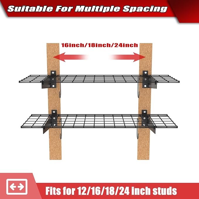 WALMANN 2 Pack Garage Wall Mount Shelves, 45x15 inch Wall Mounted Storage - Image 6