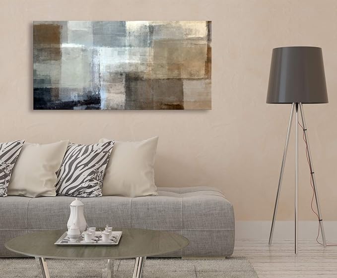 Baisuart Canvas Prints Abstract Wall Art Print Paintings Grey and Brown - Image 3
