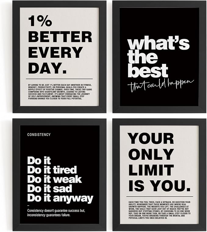 DSHFG Motivational Inspirational Office Wall Art Decor Prints Set of 4 by Unknown