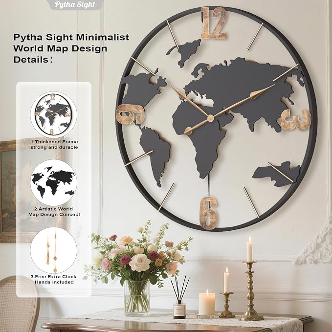 Pytha Sight 36 Inch Oversized Giant Extra Large Modern Decorative Metal World - Image 2