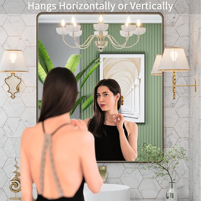 LOAAO 30”X36” Bronze Bathroom Mirrors - Image 2