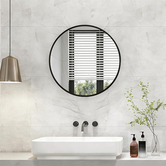 NEWBULIG 20 Inch Round Wall Mirror, Bathroom Mirror - Image 7