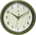 Infinity Instruments Retro Round Metal Wall Clock, Olive Green 9.5" by InfinityInstruments