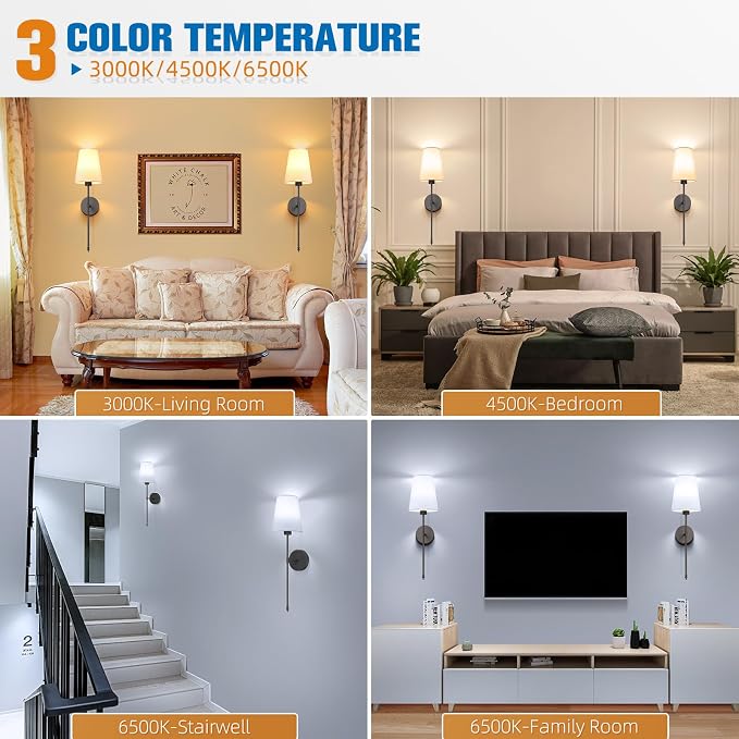 NIORSUN 25.4 inch Battery Operated Wall Sconce Set of 2, 9 Colors Wireless - Image 4