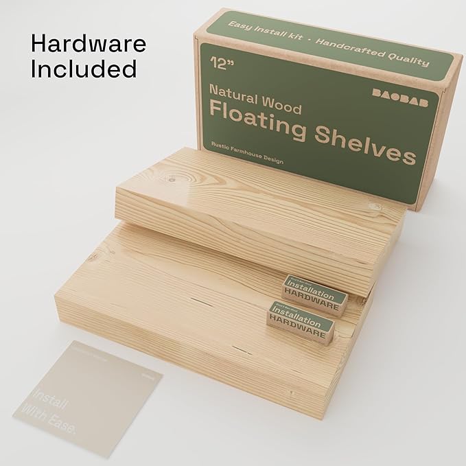 BAOBAB WORKSHOP Solid Wood Floating Shelves - Image 6