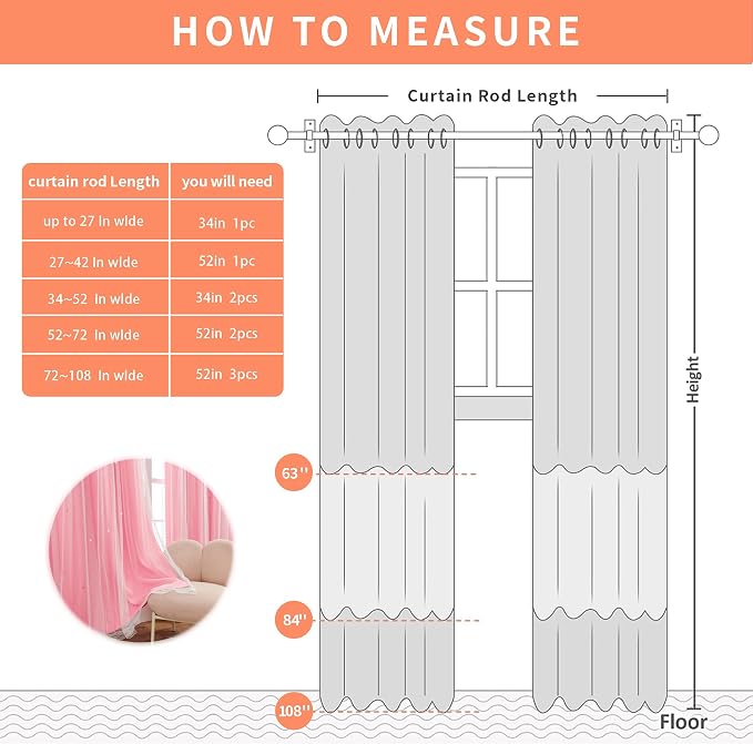XiDi Pink Curtains for Bedroom Decor, Baby Pink Kids Blackout Curtains for - Image 7