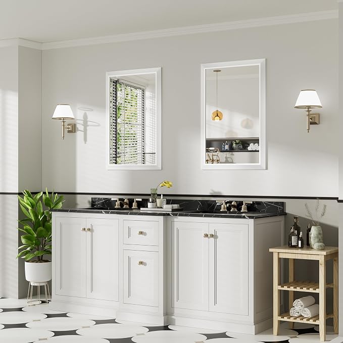 24x36 Inch White Bathroom Mirror - Image 4