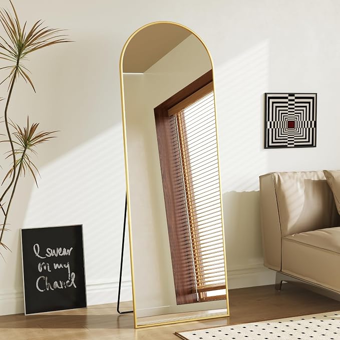 Sweetcrispy 58"x19" Arched Full Length Mirror, Leaning or Standing Full Body by Sweetcrispy