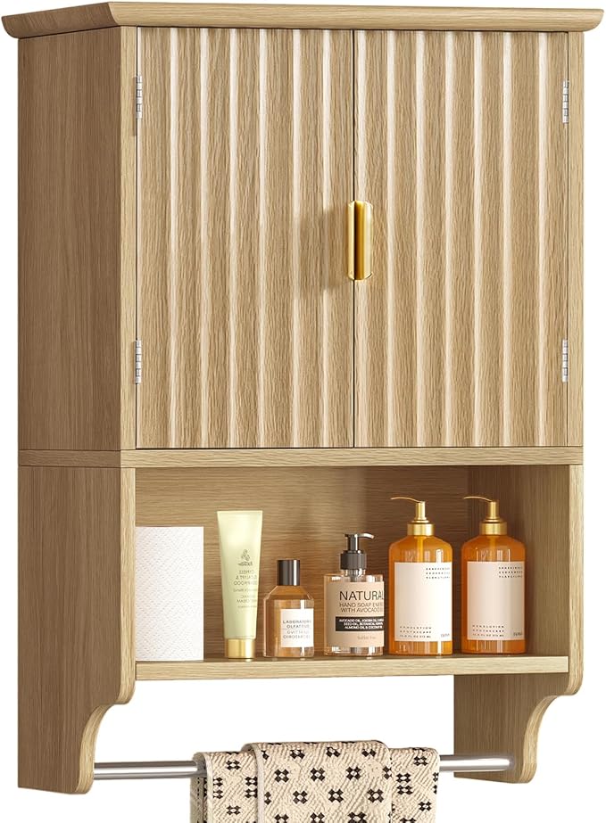TEENFON Fluted Bathroom Wall Cabinet by TEENFON
