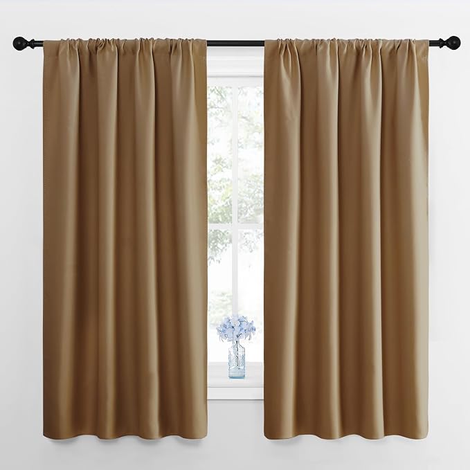 NICETOWN Gold Brown Blackout Curtains Panels by NICETOWN