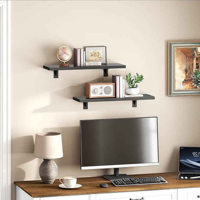HOOBRO Floating Shelves for Wall, 15.4" Wall Mounted Shelves Set of 2, Hanging - Image 9