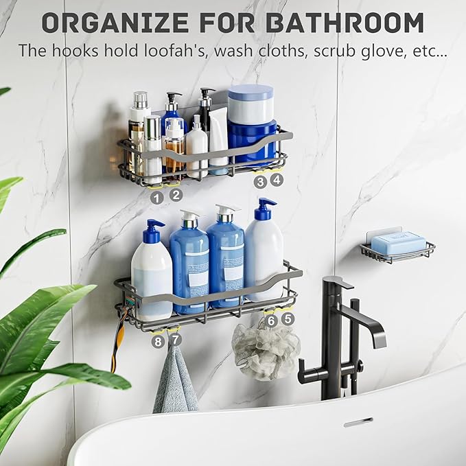 OMAIRA 3-Pack Shower Caddy - Image 6