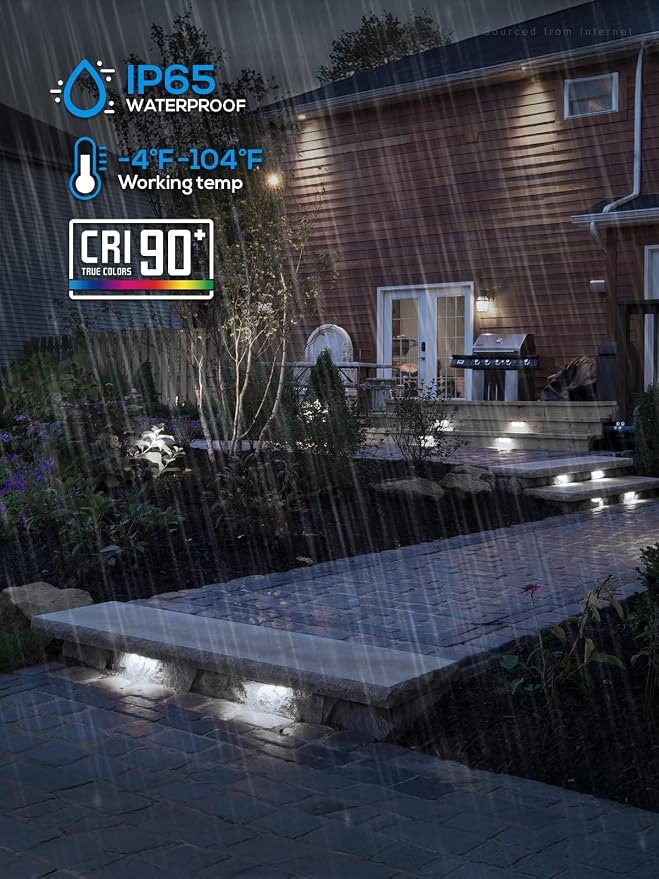 LEONLITE 8-Pack 7 Inch LED Hardscape Lighting, Update Retaining Wall Lights - Image 7