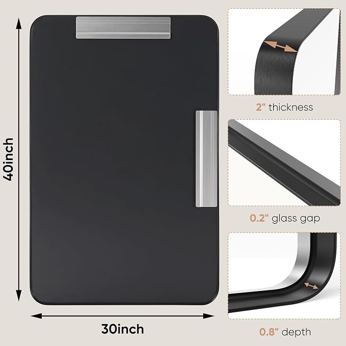 Sweetcrispy 30x40 Inch Black Bathroom Mirrors - Image 2