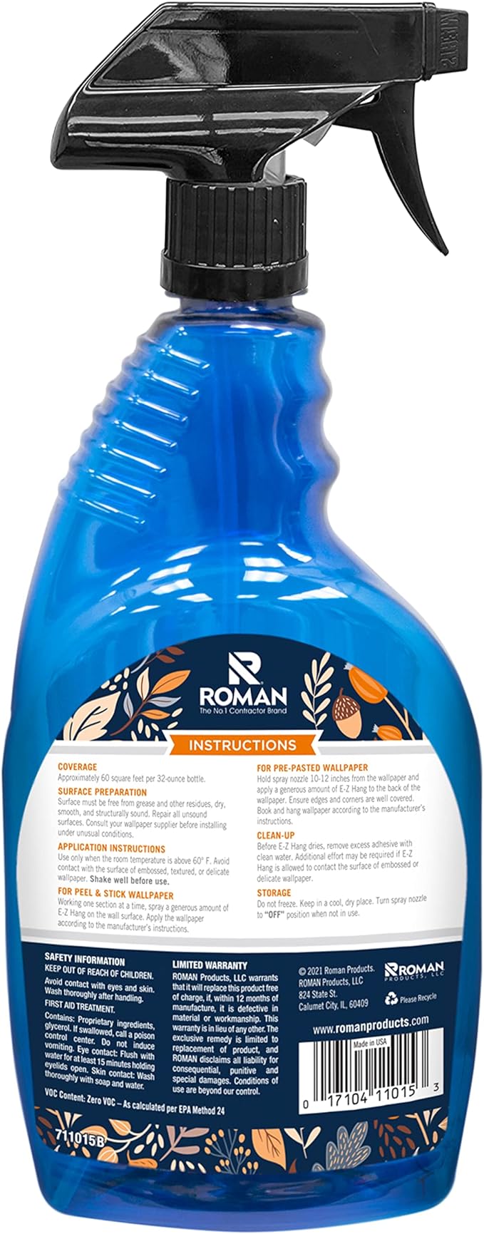 Roman’s E-Z Hang Peel & Stick Wallpaper Helper, Non-Staining, 32 Fluid Ounces - Image 2