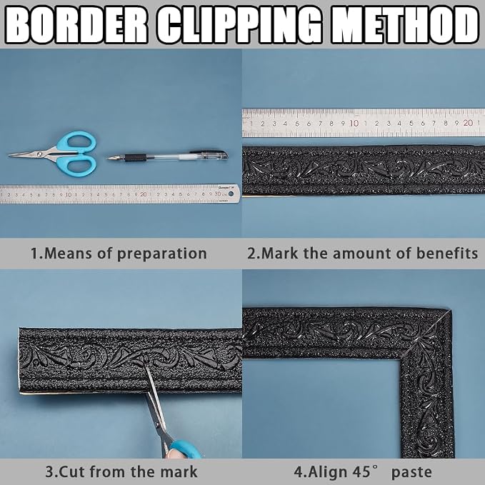 CRASPIRE 90x1.8in Peel Stick Foam Molding Black Baseboard Trim Self Adhesive - Image 4