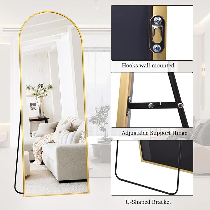 Rowjut Floor Mirror Arched Full Length Mirrors, Mirror Full Length Standing - Image 7