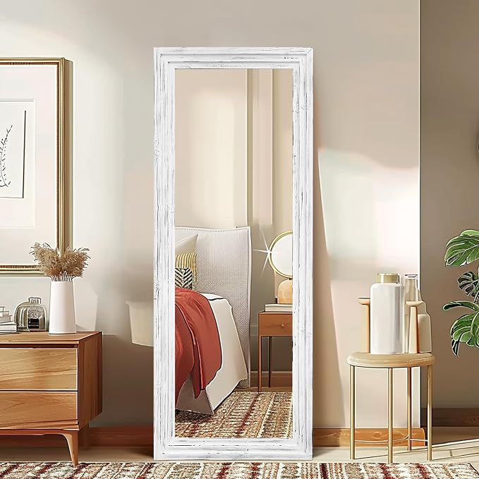 Full Length Mirror 58"x22" Solid Wood Frame Floor Large Mirror - Image 5