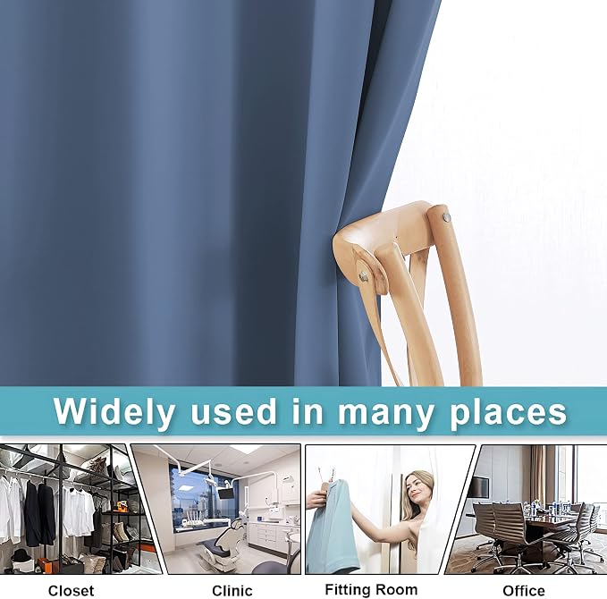 RYB HOME Soundproof Curtains Room Divider Screen Blackout Thermal Insulating - Image 5