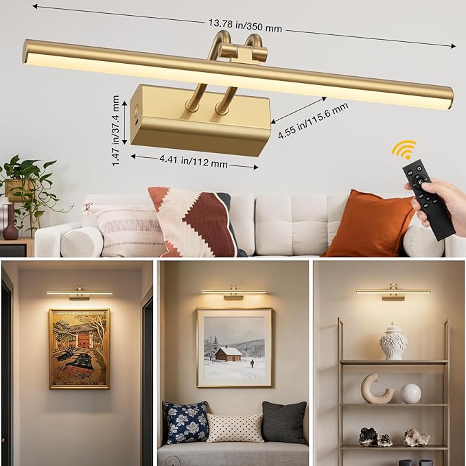 Battery Operated Picture Light for Wall, 4000mAh Cordless Wall Lamp for - Image 4