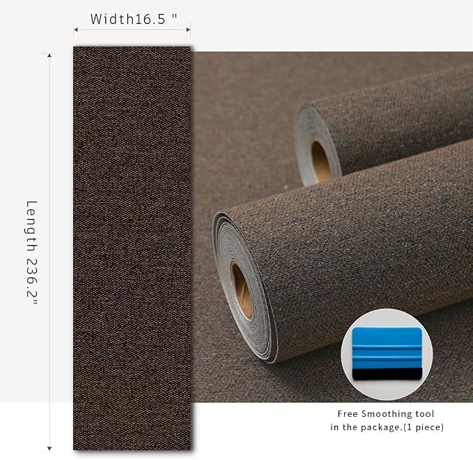Brown Peel and Stick Wallpaper Slight Velvety Feeling Woven Fabric Grasscloth - Image 8