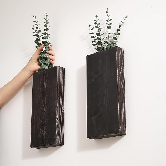 Wood Wall Planter Set of 2, Wood Wall Pocket - Image 5