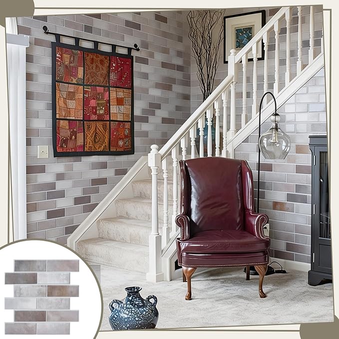 12PCS 3D Wall Panels Peel and Stick Foam Faux Brick Wall Panels, Self-Adhesive - Image 6