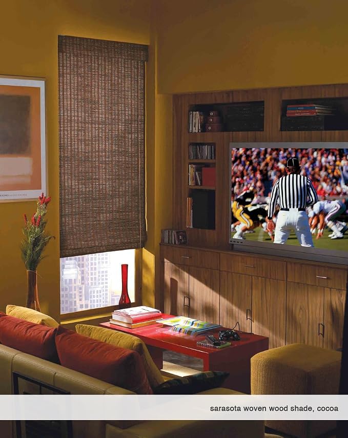 Cordless Woven Wood Roman Shades, 33W x 60H, Hatteras Cocoa, Sizes 20-72 Wide - Image 4