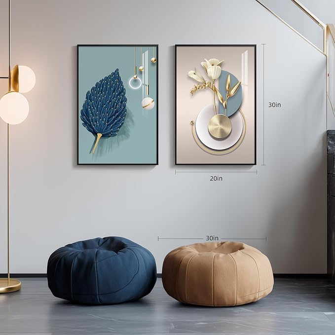 Framed Modern Luxury Wall Art for Bedroom, Large Bright Style Art Prints - Image 6