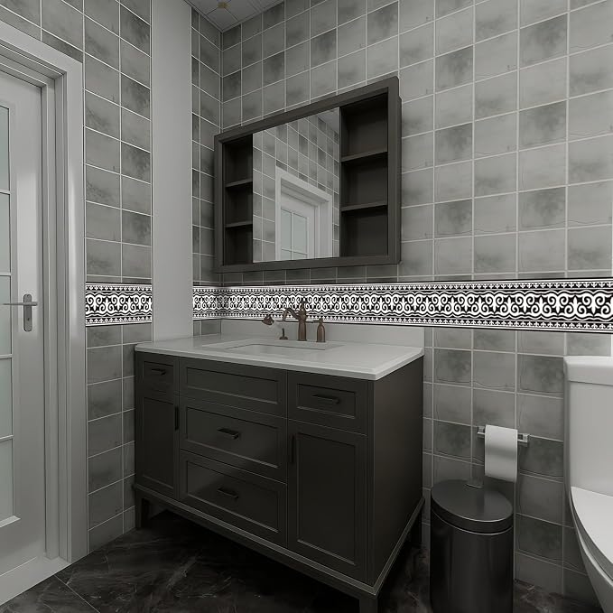 Wallpaper Border Trim Peel and Stick Vintage Black and White Boarders Self - Image 5