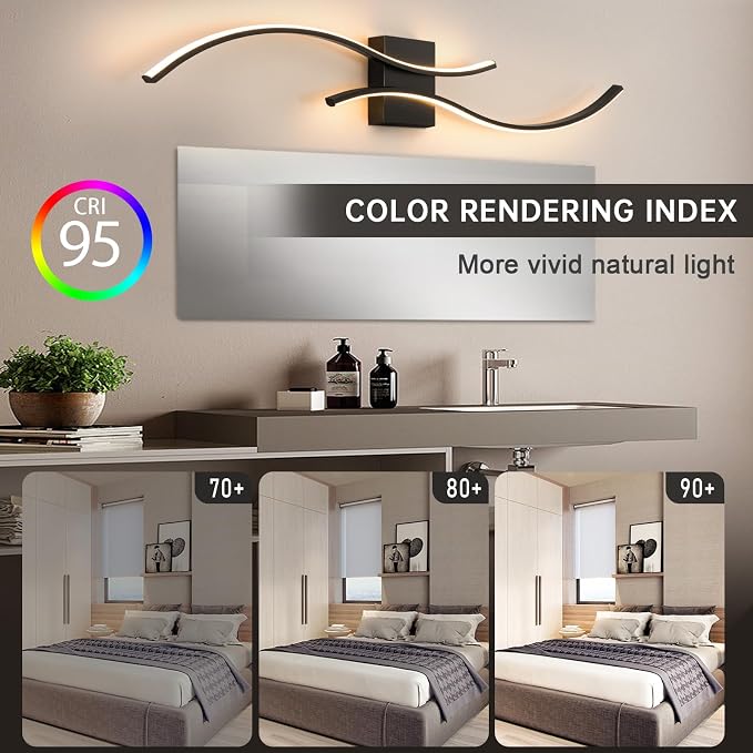 CANEOE Modern Led Wall Light, 39inch Black Indoor Led Wall Sconce Lighting - Image 2