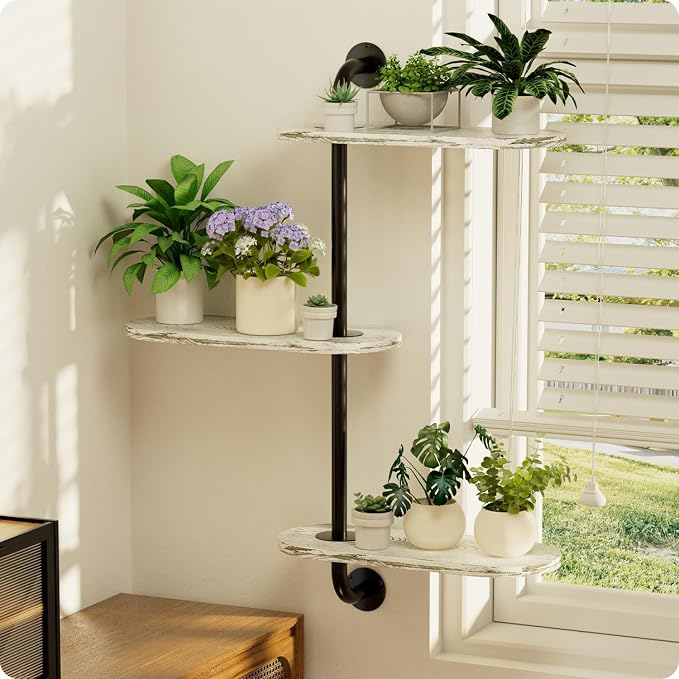 Rotating Window Plant Shelves 3-Tier, Wooden Window Shelf - Image 7