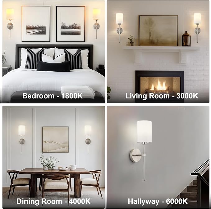 Battery Operated Wall Sconce Set of Two, Wireless Rechargeable Wall Light - Image 8